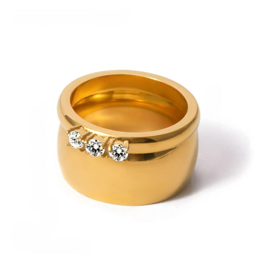 CHUNKY GOLD STACKING RING BAND