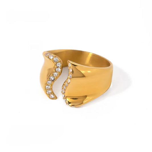 IRREGULAR OPEN CHUNKY GOLD RING